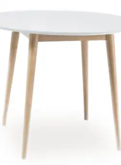 Masa rotunda Larson alb-natur ø90/h75 cm