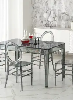 Masa sticla + polipropilena Gomez - L120xl80xh74 cm