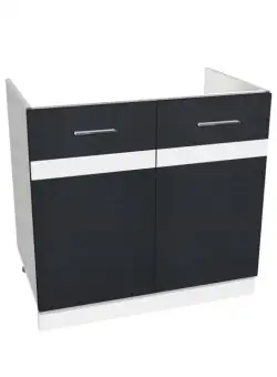 Masca chiuveta YANA, 2 usi, corp alb, fronturi gri + alb, 80x50x77 cm