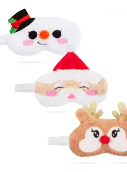 Masca de dormit pentru ochi de Craciun - 19 cm - 3 tipuri