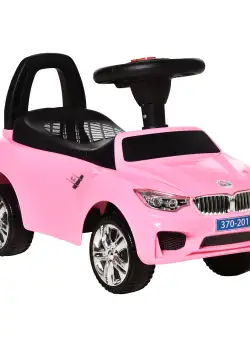 Masina de Jucarie pentru Copii cu Volan, Faruri si Muzica Integrate, Varsta 18-36 luni, 63.5x28x36cm, Roz HOMCOM | Aosom RO