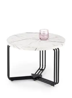 Masuta cafea Antica M marble alba – H41 cm