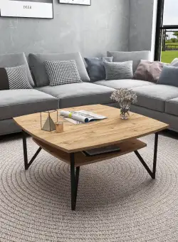 Masuta de cafea Asens Sufragerie cadru Metalic, 90 x 42 x 90 cm