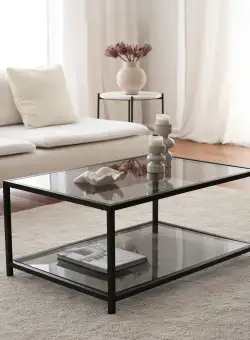 Masuta de cafea Astro sehpa / füme temperli cam S400F, Fum, 60x40x90 cm