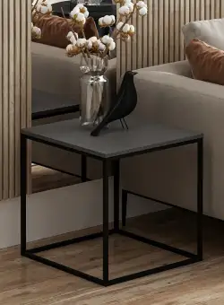 Masuta de Cafea Basak - Anthracite, Gri, 52x50x50 cm