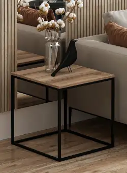 Masuta de Cafea Basak - Walnut, Nuc, 52x50x50 cm