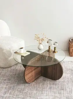 Masuta de cafea Bubble - Walnut, Nuc, 75x35x75 cm