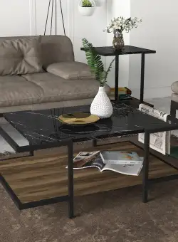 Masuta de cafea Byn, Nuc, 94x40x64 cm