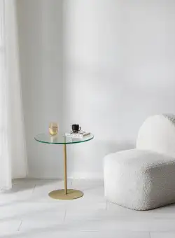 Masuta de cafea Chill-Out transparent / auriu