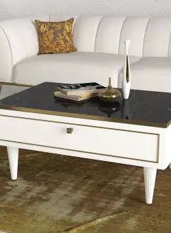 Masuta de cafea Dma Montessori, Alb, 90x60x42,3 cm