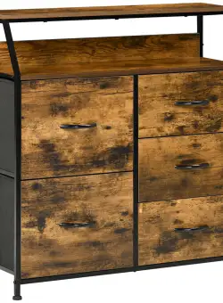 Masuta de cafea dreptunghiulara HOMCOM, blat din sticla securizata, raft de depozitare, natural | AOSOM RO