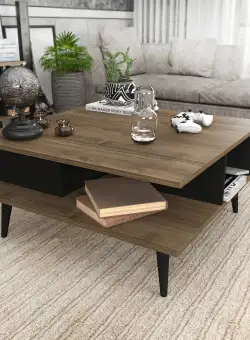 Masuta de cafea Fderika, Nuc, 89x44x89 cm