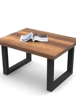 Masuta de cafea Industrial Kane, Nuc, 80 x 43 x 60 cm