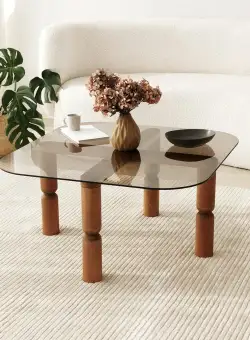 Masuta de cafea Kei nuc / bronz