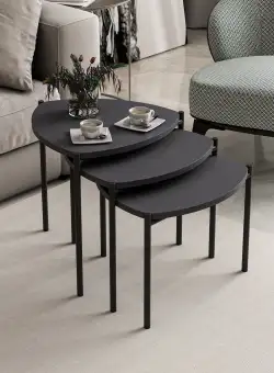 Masuta de Cafea Lenny - Anthracite, Gri, 45x45x45 cm