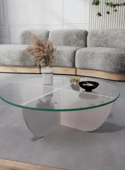 Masuta de cafea Lily - White, Alb, 90x30x90 cm