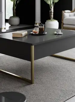 Masuta de cafea Luxe antracit/auriu