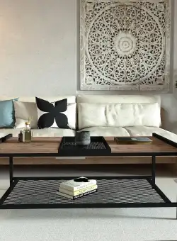 Masuta De Cafea Mata Cadru Metal, Stejar, 120 X 45 X 54 Cm