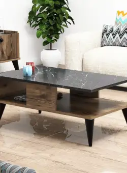 Masuta de cafea Ramos, Nuc, 90 x 40 x 54 cm