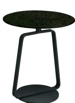 Masuta Dexo Bottles diametru 40cm h45cm baza metalica black blat ceramic Vulcano Nero