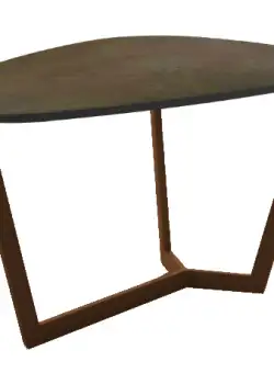 Masuta Dexo Combo 83x57cm h45cm baza metalica bronz blat ceramic Vulcano Moka