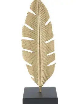 Mauro Ferretti Decor Frunze Glam Cu Suport Pentru Lumanari Cm 10X10X30