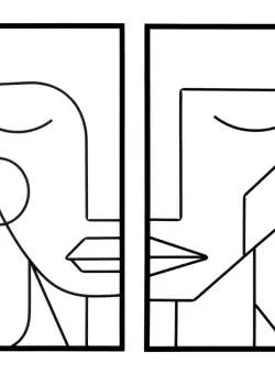 Mauro Ferretti Panou De Perete Din Fier Tribal Simplu Set 2Pcs Cm 60X1X80