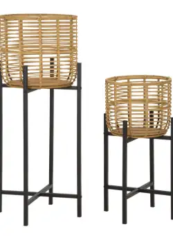Mauro Ferretti Set Suport De Flori Rattan Cm Ø 38X90-33X60