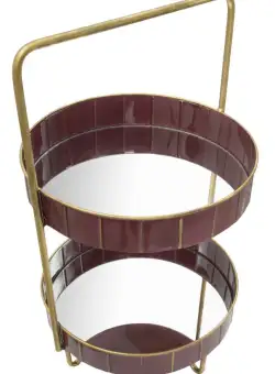 Mauro Ferretti Suport Tavi Duble Glam Bordeaux Cm 36,5X34,5X56,5