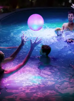 Minge pentru plaja, cu LED-uri albastre rosii - 20 cm