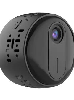 Mini Camera Video WiFi Techstar® V8, HD 1080P, Unghi larg 150°, Micro SD, Vizibilitate Nocturna, Senzor Miscare, Microfon, pentru Animale de Companie, Camera copilului, Birou, Negru