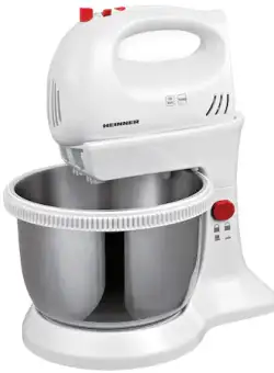 Mixer cu bol Heinner HMBR-300W, Bol Rotativ Inox, 300W, 3.4L, Alb