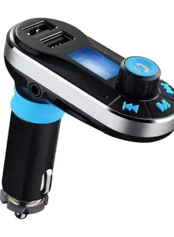 Modulator FM Techstar® BG02, Car Kit Bluetooth si MP3, Incarcator Auto, Doua Porturi USB, AUX in, Telecomanda