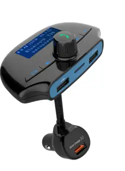 Modulator FM Techstar® T36, Wireless, Bluetooth 3.0, Microfon Integrat, Quick Charge 3.0, Afisare Voltaj, Slot MicroSD