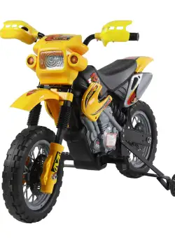 Moto Cross Electric pentru Copii HOMCOM cu Role, Galben | Aosom RO