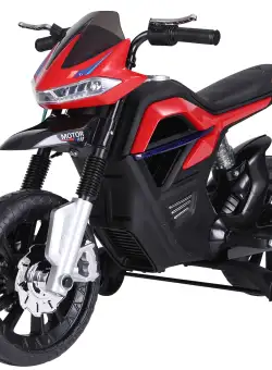 Motoreta Jucarie HOMCOM Suspensie Dubla Muzica si Lumini pentru Copii de la 3 la 6 ani Rosu | Aosom RO