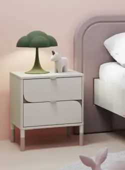 Noptiera Cu 2 Sertare Hanna, Cashmere Si Truffle, 46 Cm