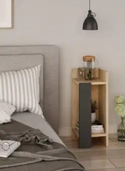 Noptiera Elos pe dreapta stejar/antracit