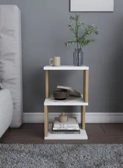 Noptiera Gorder, Alb, 29.6x49.4x29.6 cm