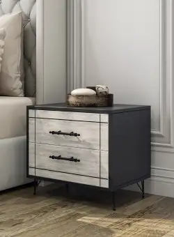 Noptiera, Gri, 50x55x40 cm