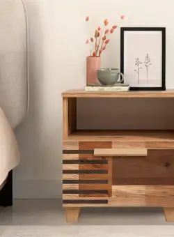 Noptiera Leva Alfa Colorblock Nightstand, Stejar, 40x52x45 cm