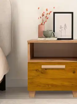 Noptiera Leva Alfa Sun Nightstand, Stejar, 45x52x40 cm