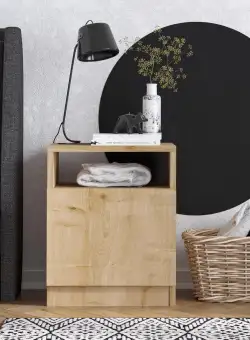 Noptiera Rero cu Sertare, Nuc, 40 X 50 X 40 Cm