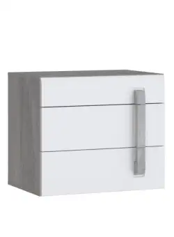 Noptiera Stanga Atentivo Stejar Nordic Gri Si Alb Lucios, 60.2 Cm