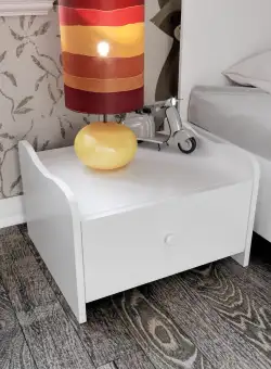 Noptiera Tavsan - White, Alb, 35x38x48 cm