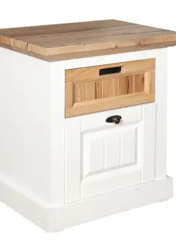 Noptiera Tivoli Cu 2 Sertare Alb Si Natur, 54.7 Cm