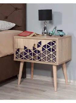 Noptiera Two - 123 Nightstand, Stejar Sonoma, 40x61x60 cm