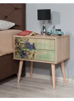 Noptiera Two - Nightstand 12, Stejar Sonoma, 61x40x60 cm