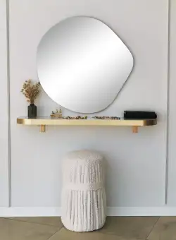 Oglindă Asso, Aur, 2x67x70 cm