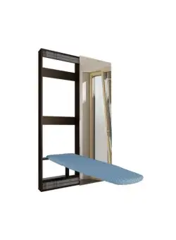 Oglinda cu masa de calcat multifunctionala, wenge, 50x13x159 cm